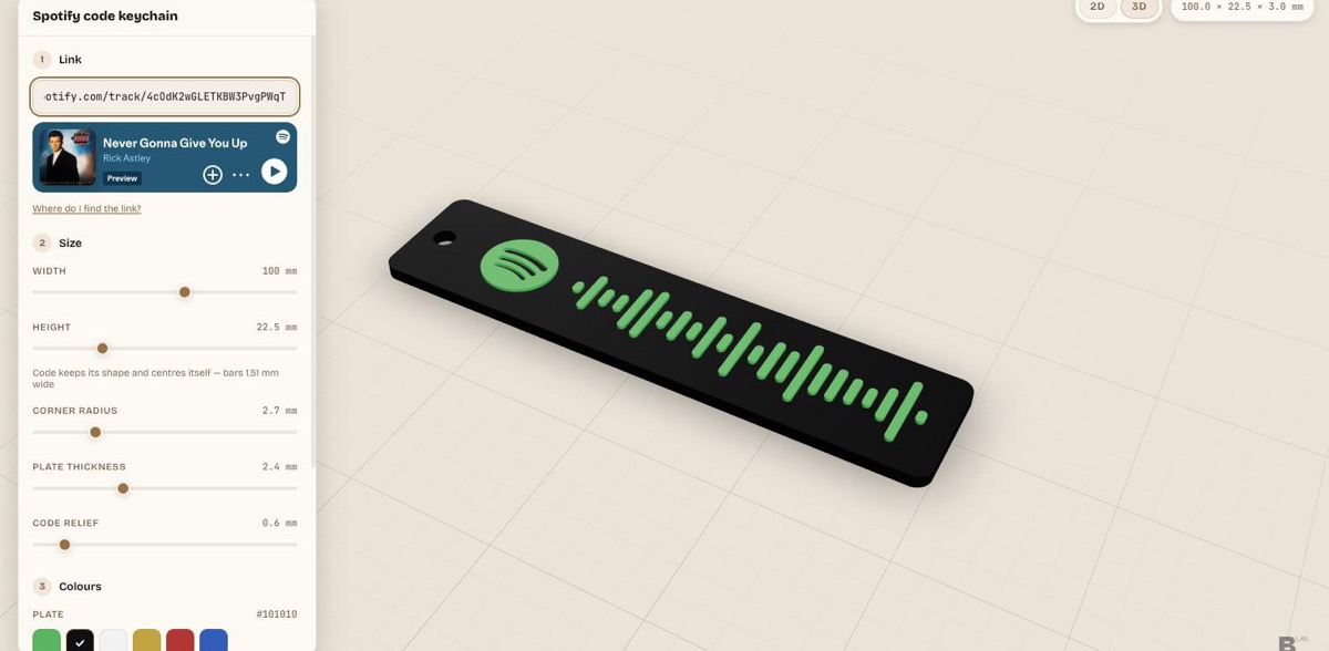 Spotify Code Keychain